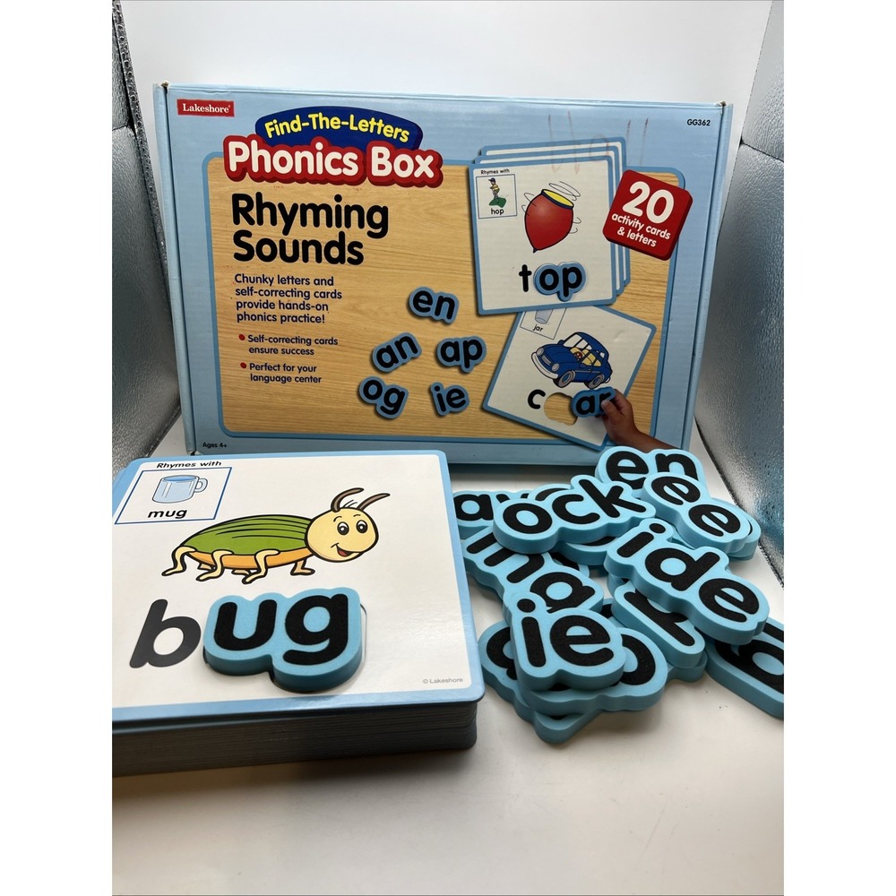 Lakeshore Learning Find The Letter Phonics Box Rhyming Sounds Activity Cards 4+